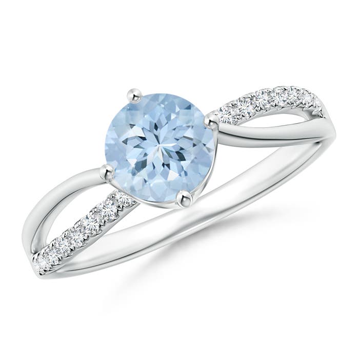 AA - Aquamarine / 0.85 CT / 14 KT White Gold