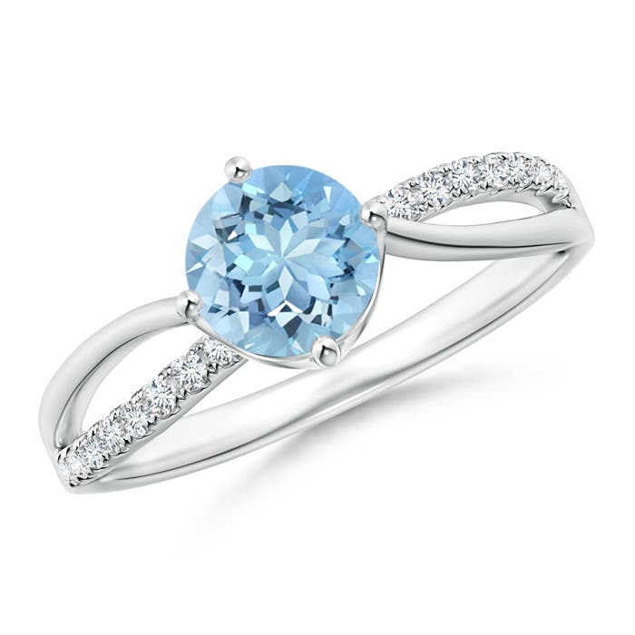 AAAA - Aquamarine / 0.85 CT / 14 KT White Gold