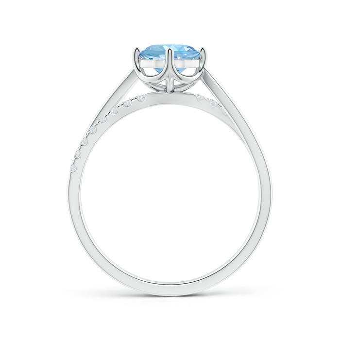 AAAA - Aquamarine / 0.85 CT / 14 KT White Gold