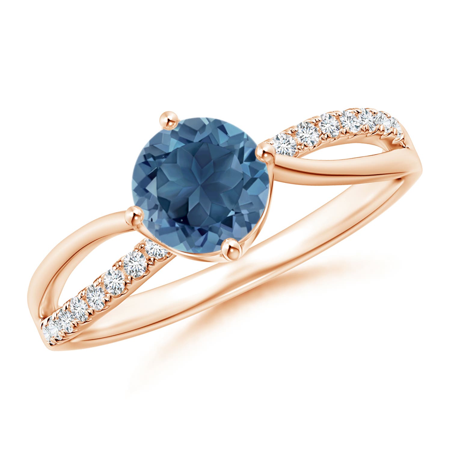 A - London Blue Topaz / 1.08 CT / 14 KT Rose Gold