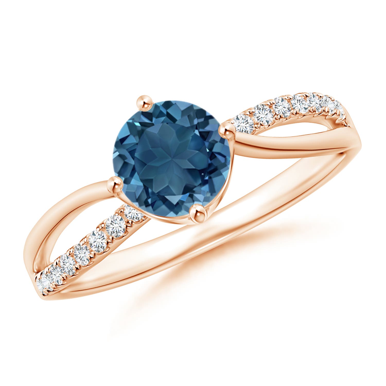 AA - London Blue Topaz / 1.08 CT / 14 KT Rose Gold