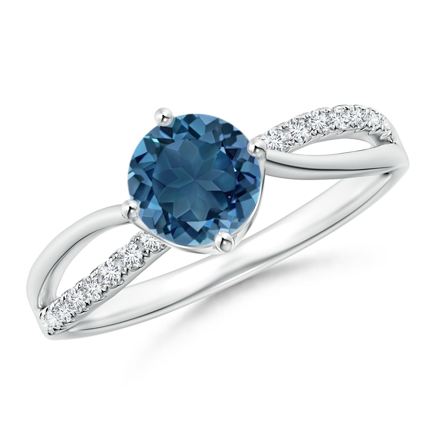 AA - London Blue Topaz / 1.08 CT / 14 KT White Gold