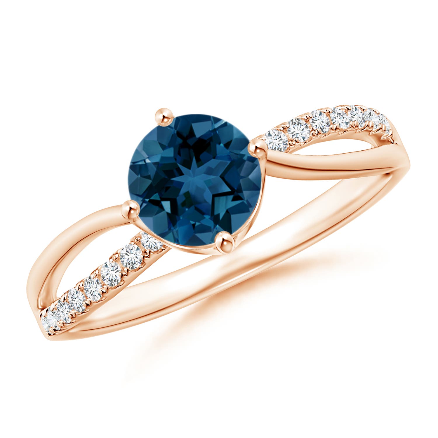 AAA - London Blue Topaz / 1.08 CT / 14 KT Rose Gold