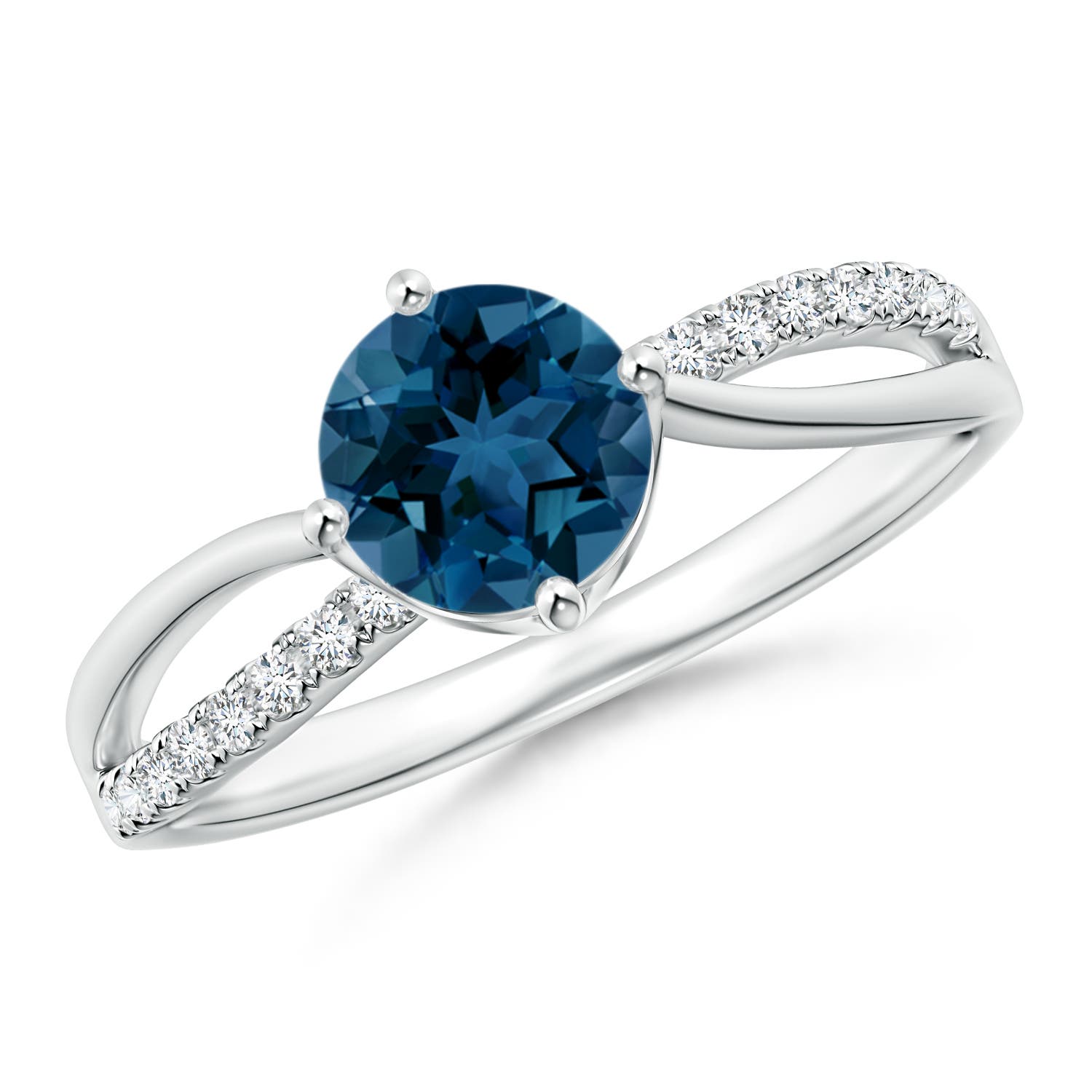 AAA - London Blue Topaz / 1.08 CT / 14 KT White Gold