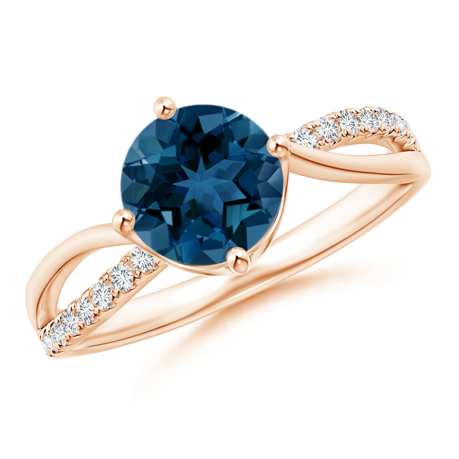 AAA - London Blue Topaz / 1.68 CT / 14 KT Rose Gold