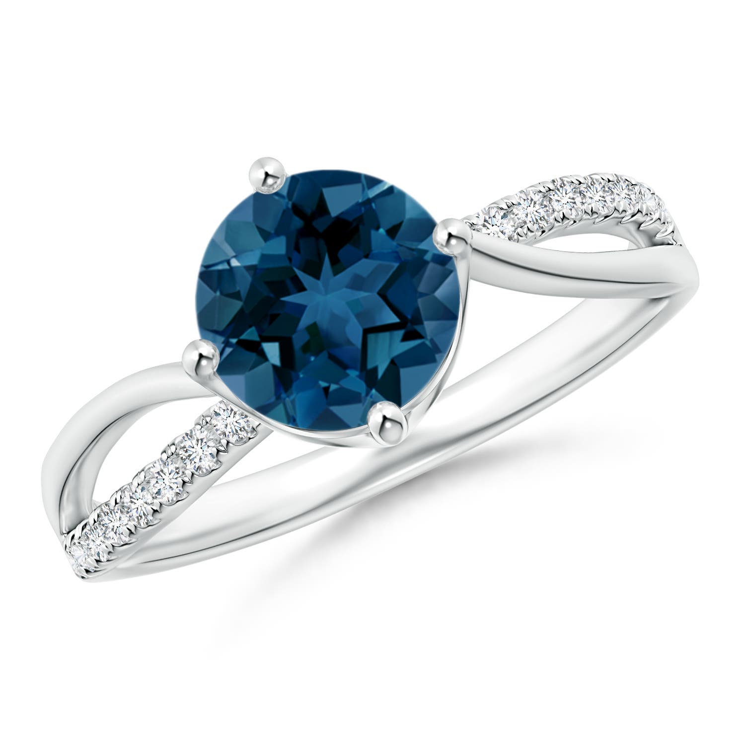 AAA - London Blue Topaz / 1.68 CT / 14 KT White Gold