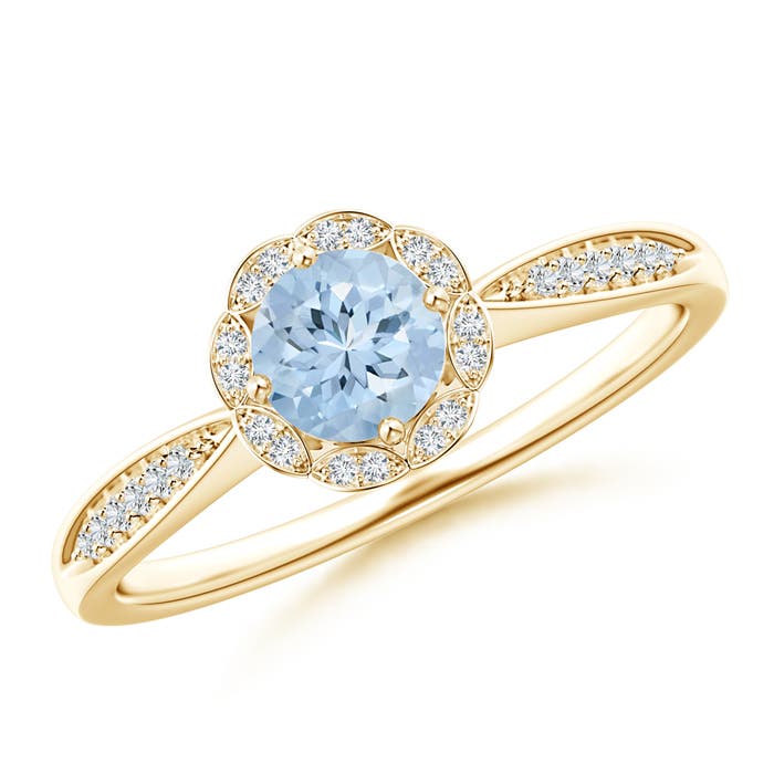 AA - Aquamarine / 0.5 CT / 14 KT Yellow Gold