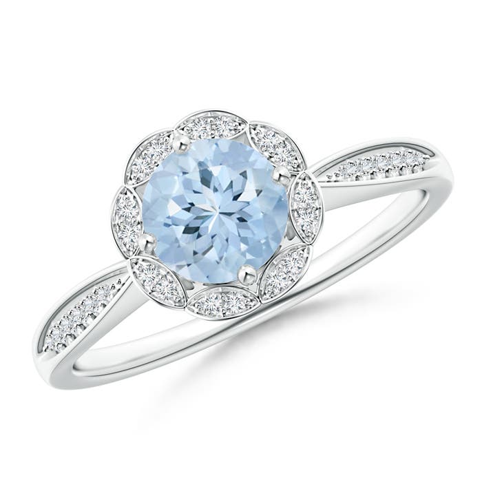 AA - Aquamarine / 0.83 CT / 14 KT White Gold