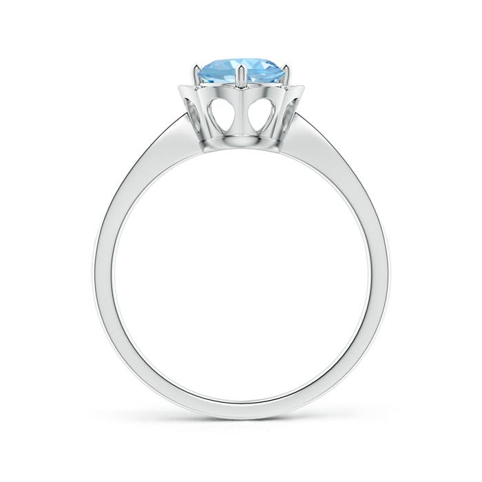 AAAA - Aquamarine / 0.83 CT / 14 KT White Gold