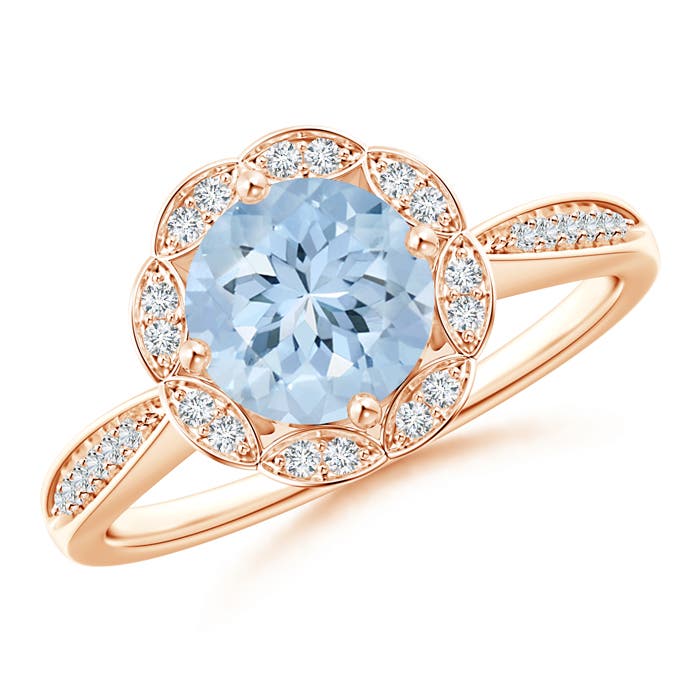 AA - Aquamarine / 1.25 CT / 14 KT Rose Gold