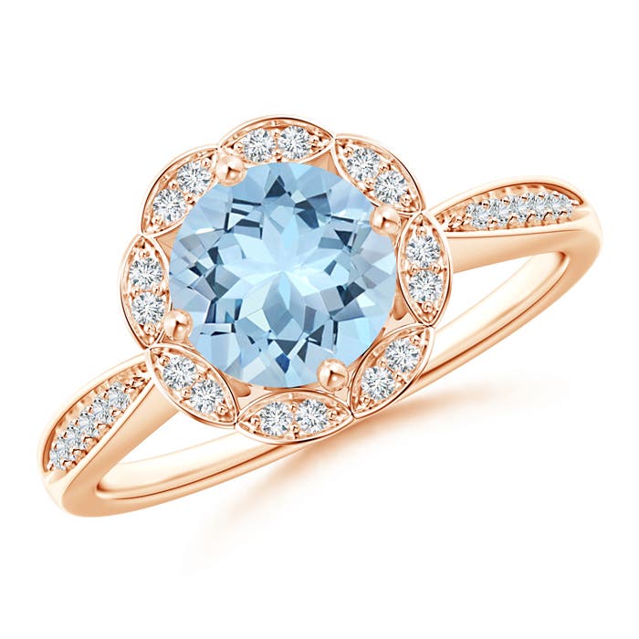 AAA - Aquamarine / 1.25 CT / 14 KT Rose Gold