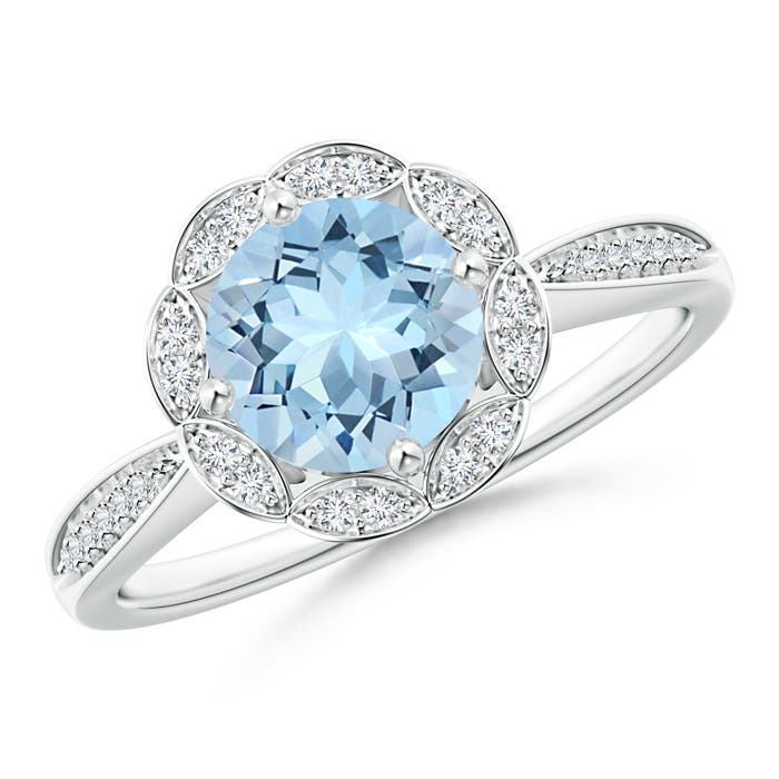 AAA - Aquamarine / 1.25 CT / 14 KT White Gold