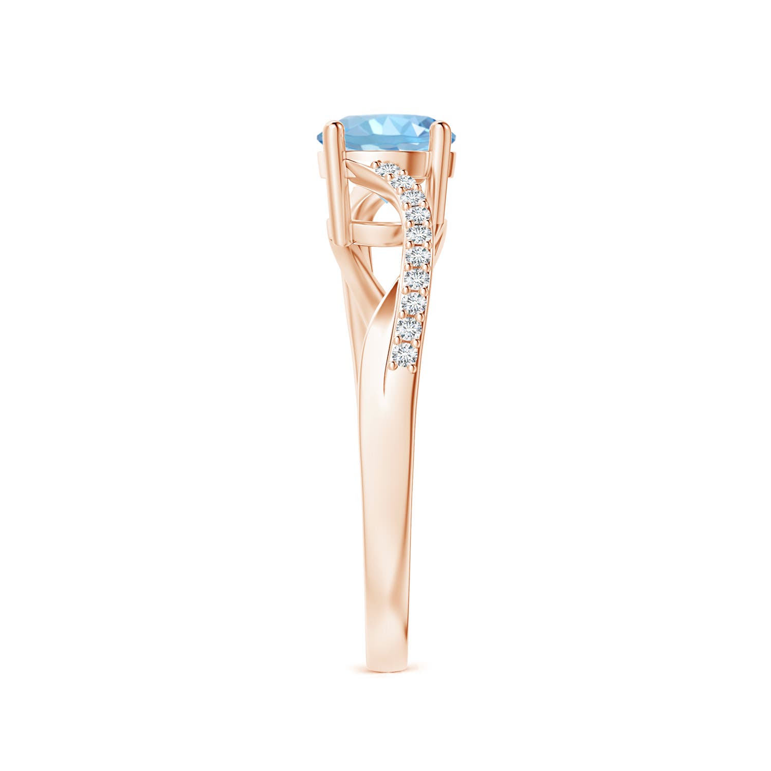 AAAA - Aquamarine / 0.84 CT / 14 KT Rose Gold