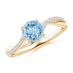Yellow Gold Aquamarine Rings