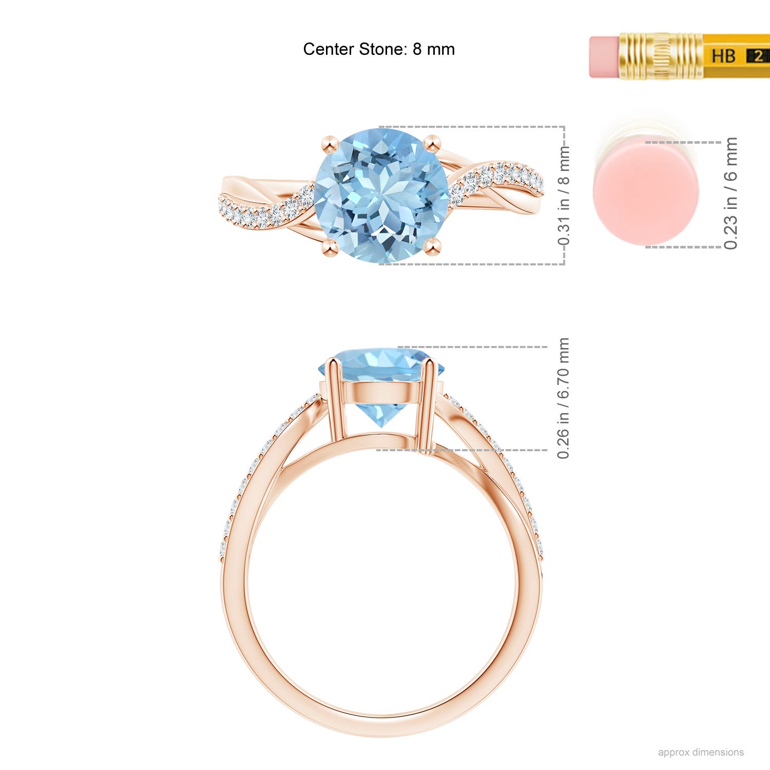 AAAA - Aquamarine / 1.78 CT / 14 KT Rose Gold