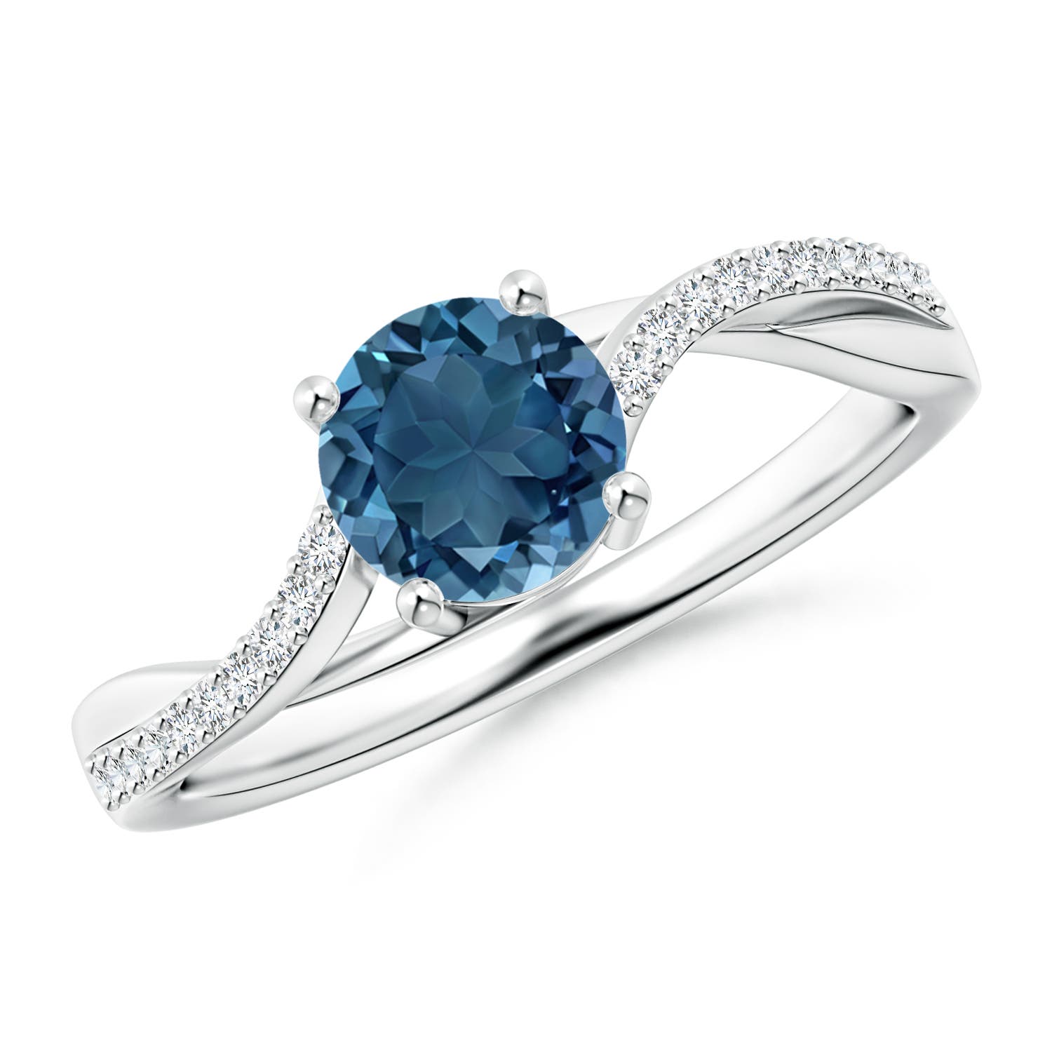 AA - London Blue Topaz / 1.07 CT / 14 KT White Gold