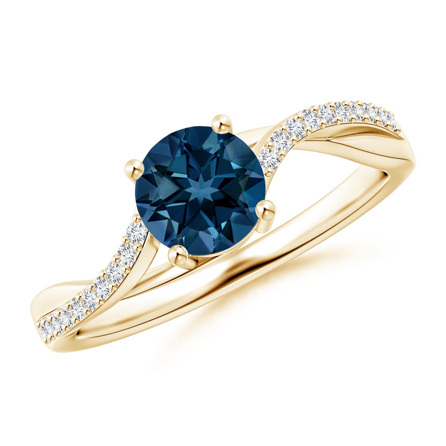 AAAA - London Blue Topaz / 1.07 CT / 14 KT Yellow Gold