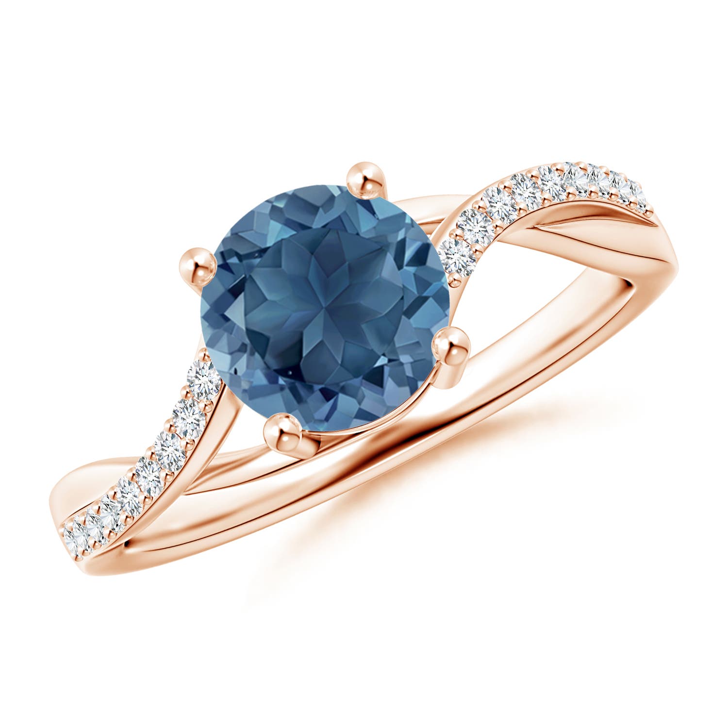 A - London Blue Topaz / 1.69 CT / 14 KT Rose Gold