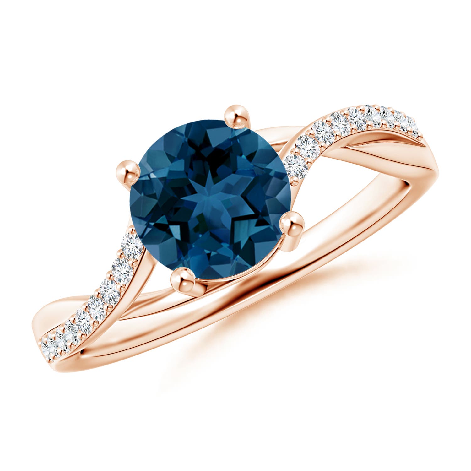 AAA - London Blue Topaz / 1.69 CT / 14 KT Rose Gold