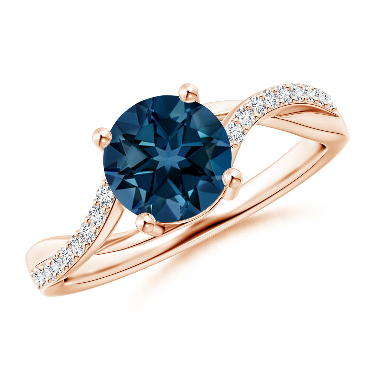 AAAA - London Blue Topaz / 1.69 CT / 14 KT Rose Gold