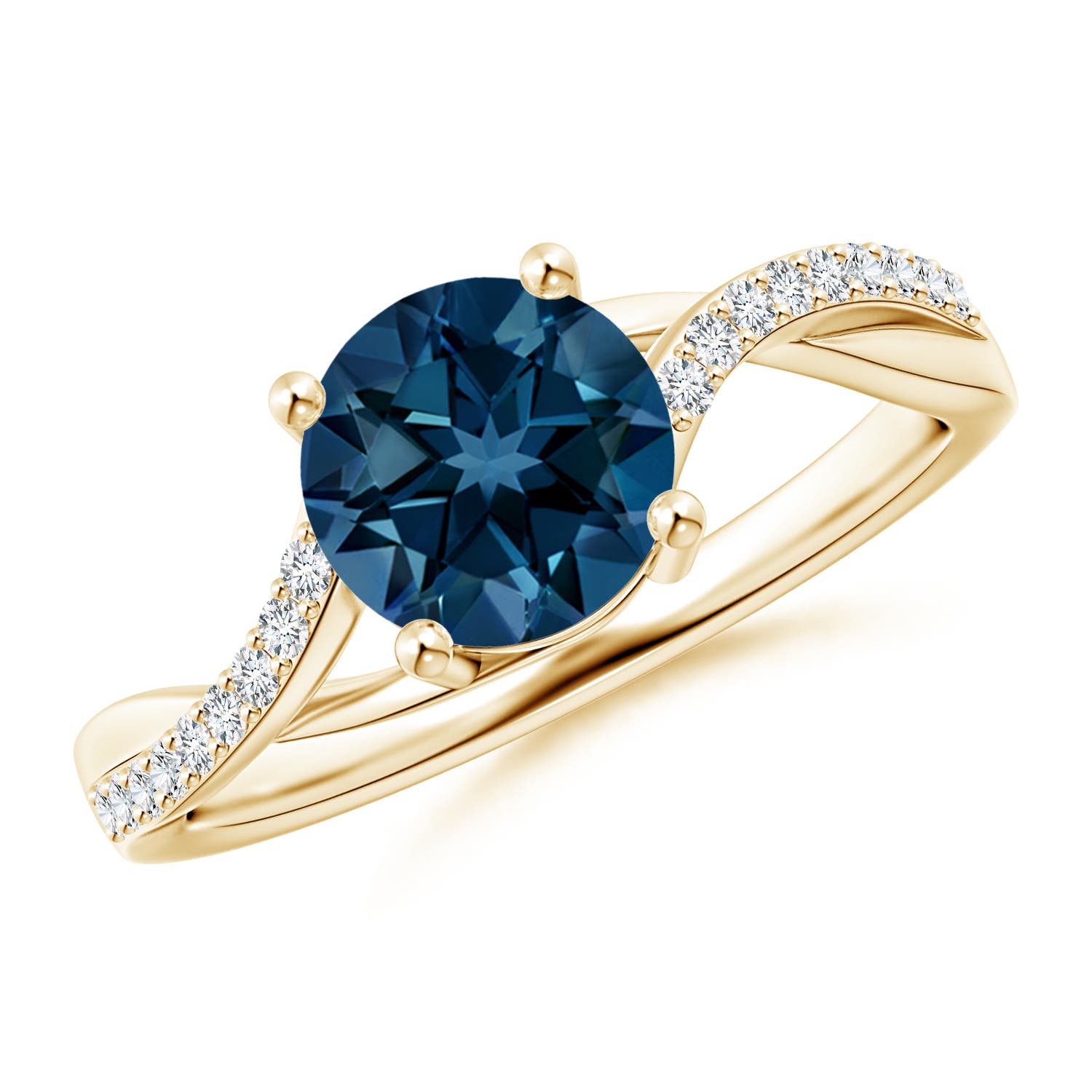 AAAA - London Blue Topaz / 1.69 CT / 14 KT Yellow Gold