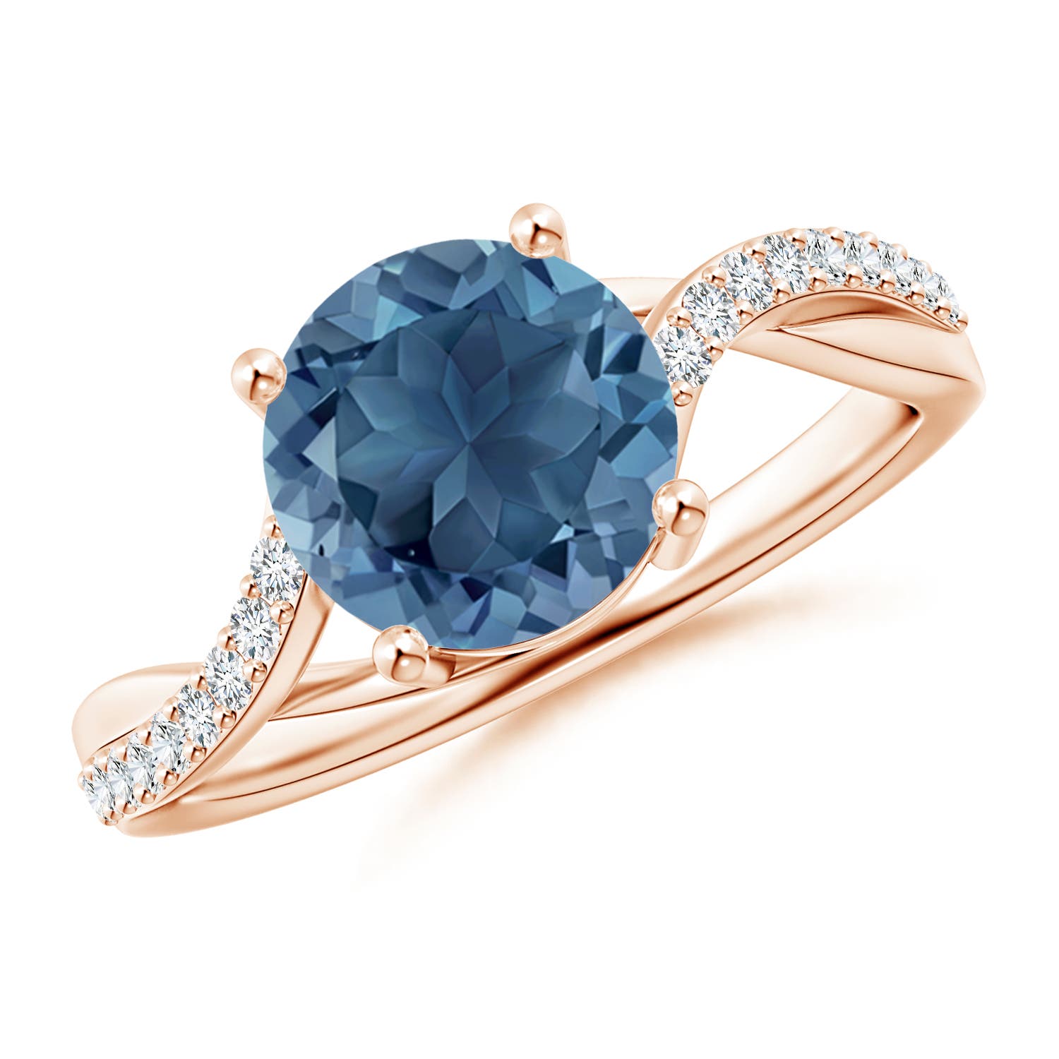 A - London Blue Topaz / 2.53 CT / 14 KT Rose Gold