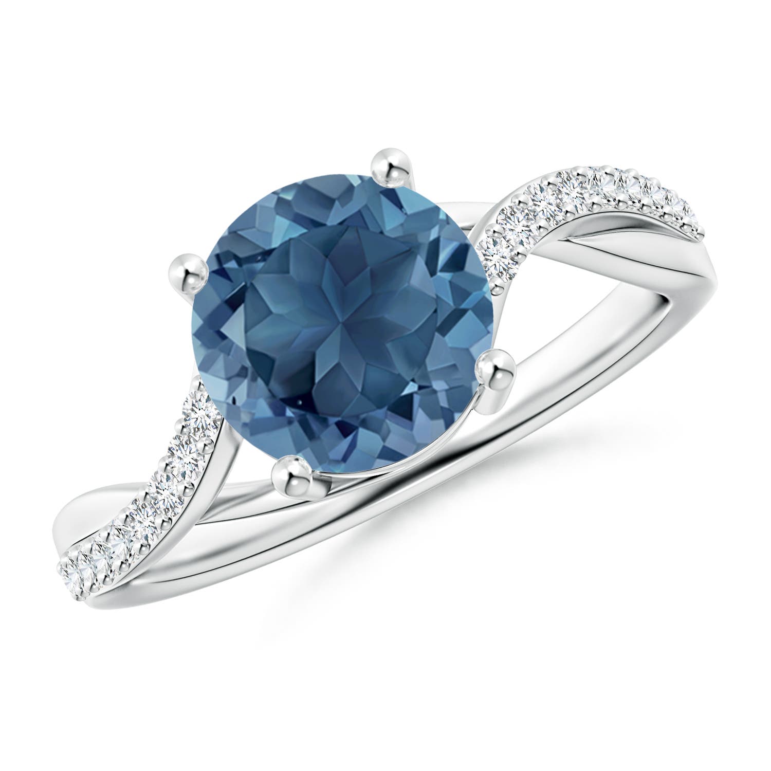 A - London Blue Topaz / 2.53 CT / 14 KT White Gold