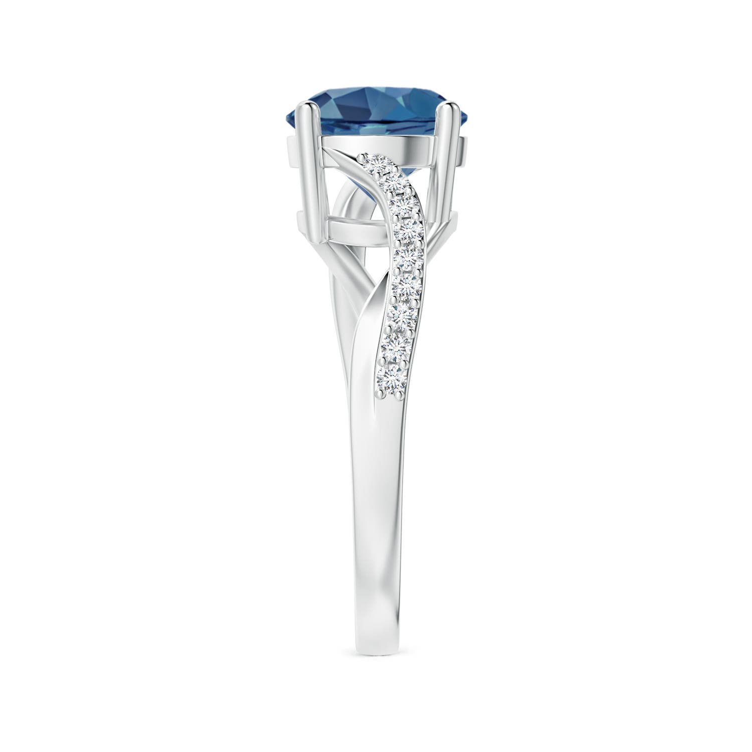 A - London Blue Topaz / 2.53 CT / 14 KT White Gold