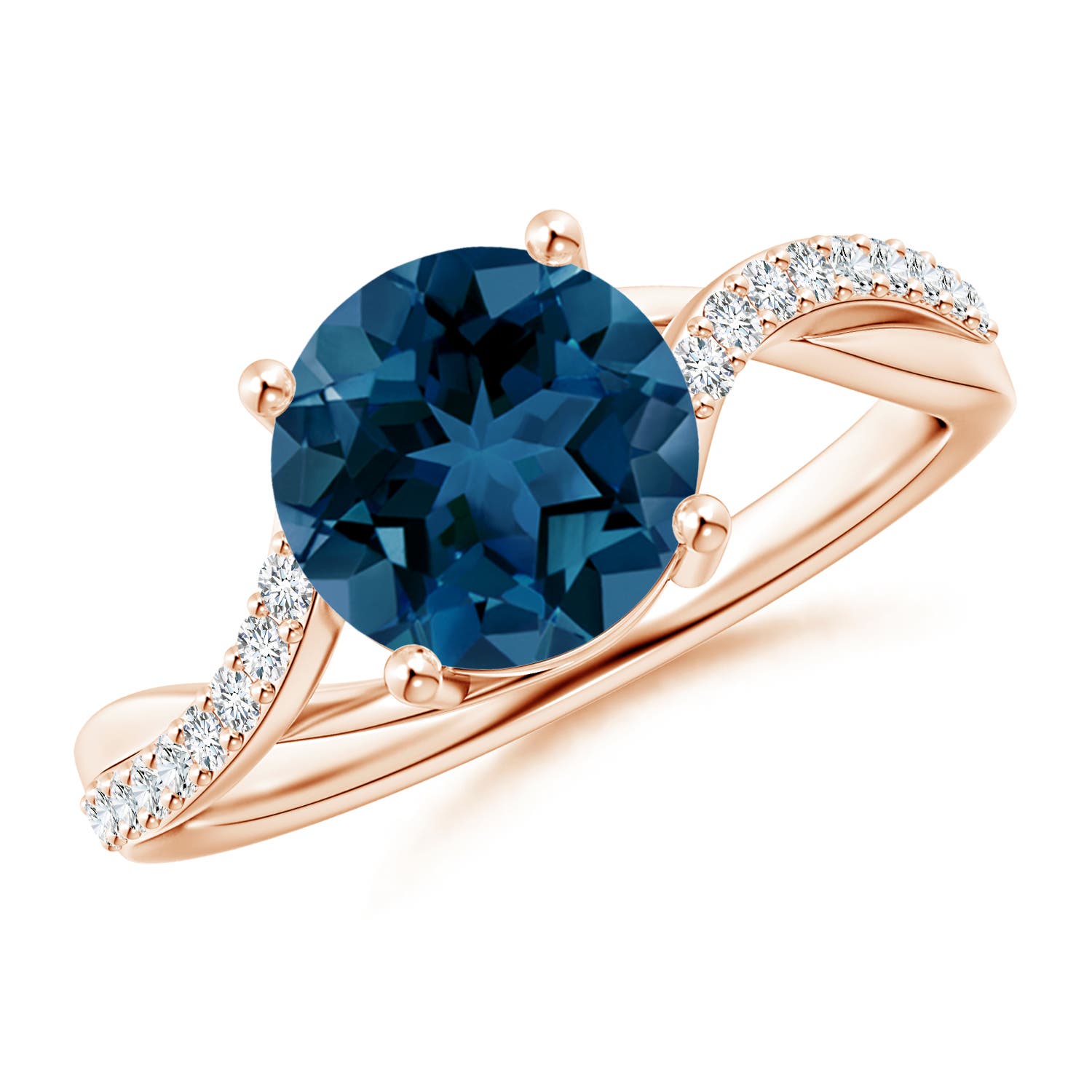 AAA - London Blue Topaz / 2.53 CT / 14 KT Rose Gold