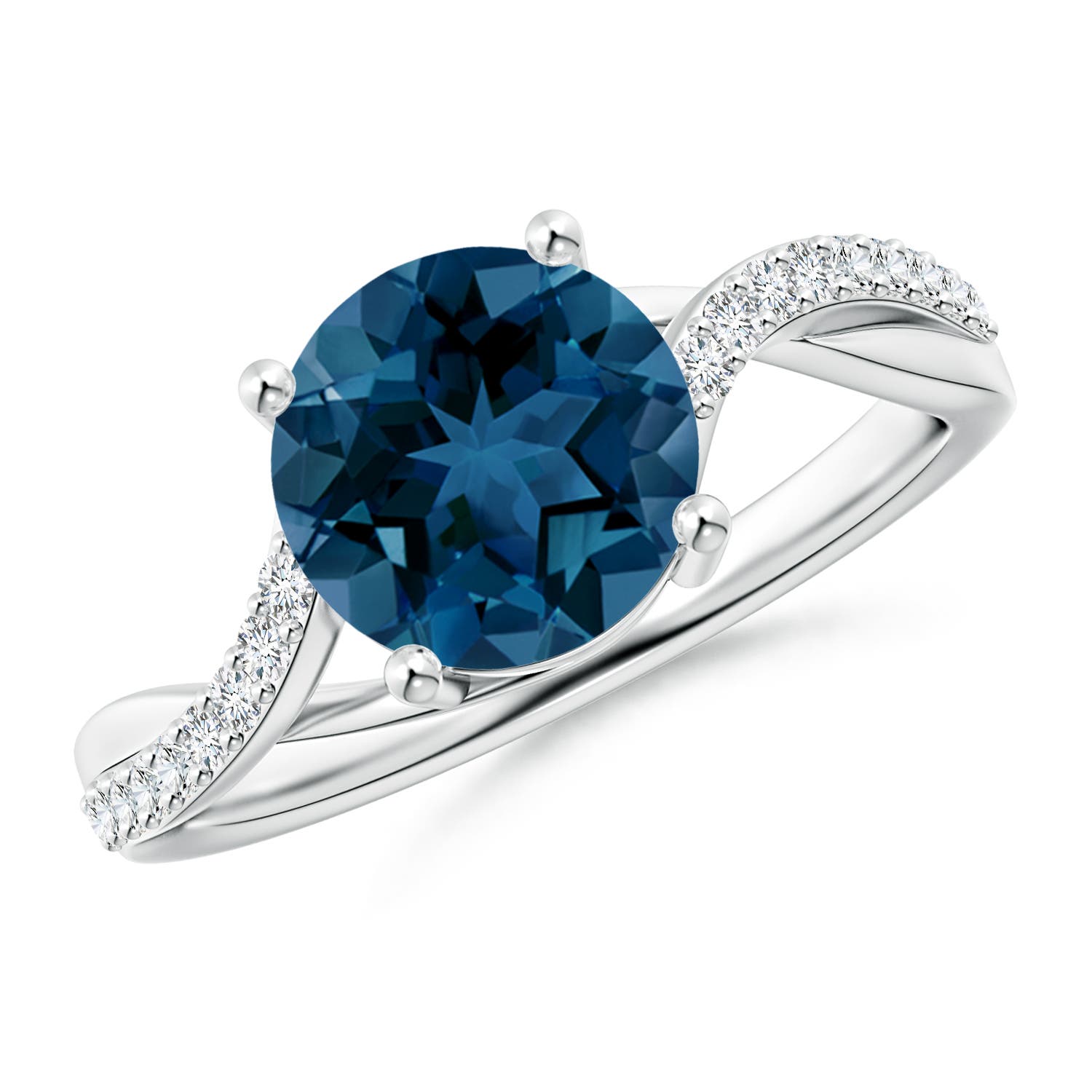 AAA - London Blue Topaz / 2.53 CT / 14 KT White Gold