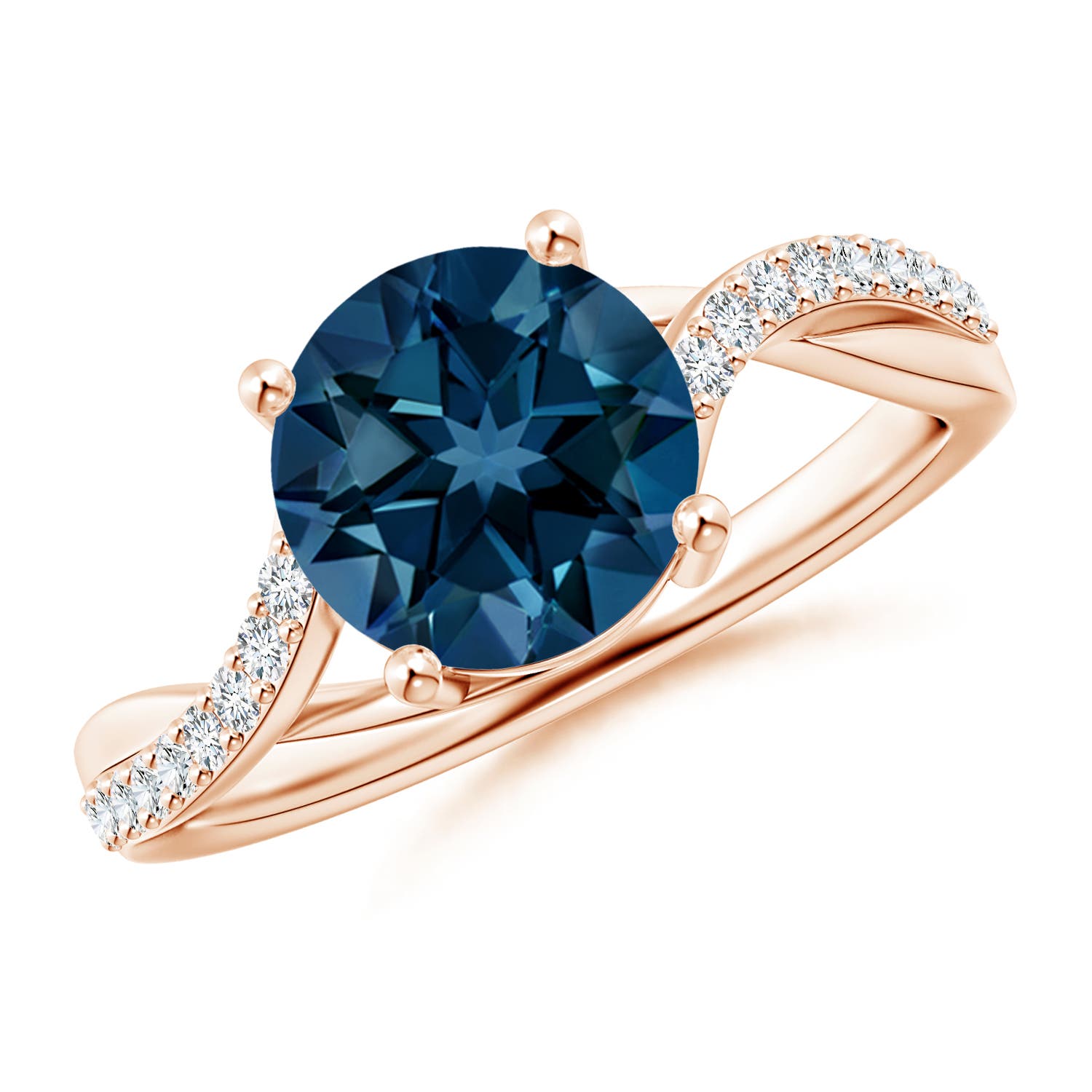 AAAA - London Blue Topaz / 2.53 CT / 14 KT Rose Gold