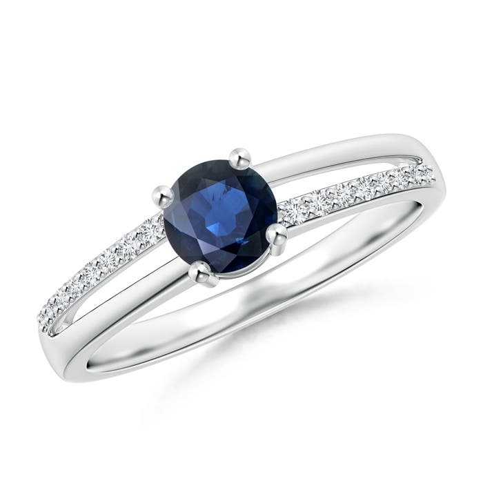 AA - Blue Sapphire / 0.69 CT / 14 KT White Gold