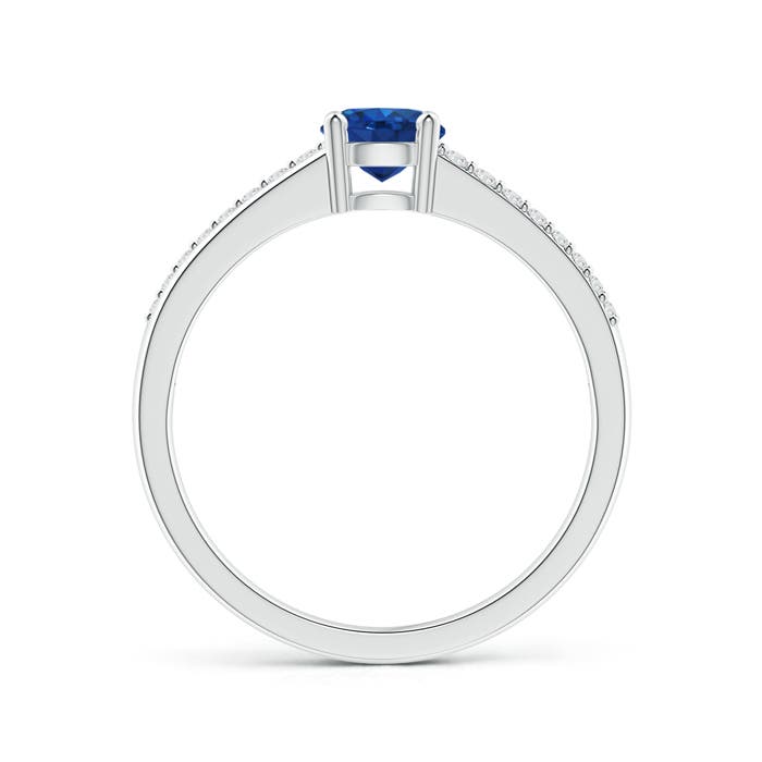 AAA - Blue Sapphire / 0.69 CT / 14 KT White Gold