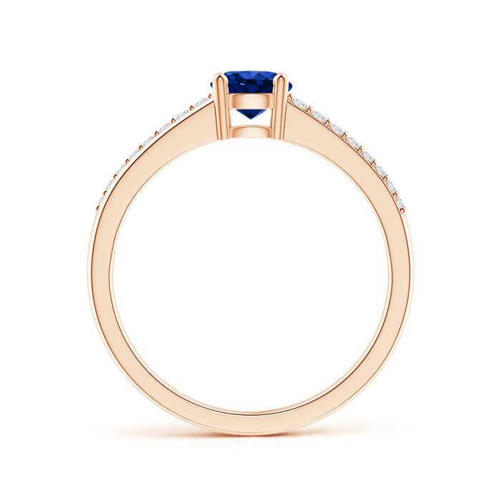 AAAA - Blue Sapphire / 0.69 CT / 14 KT Rose Gold