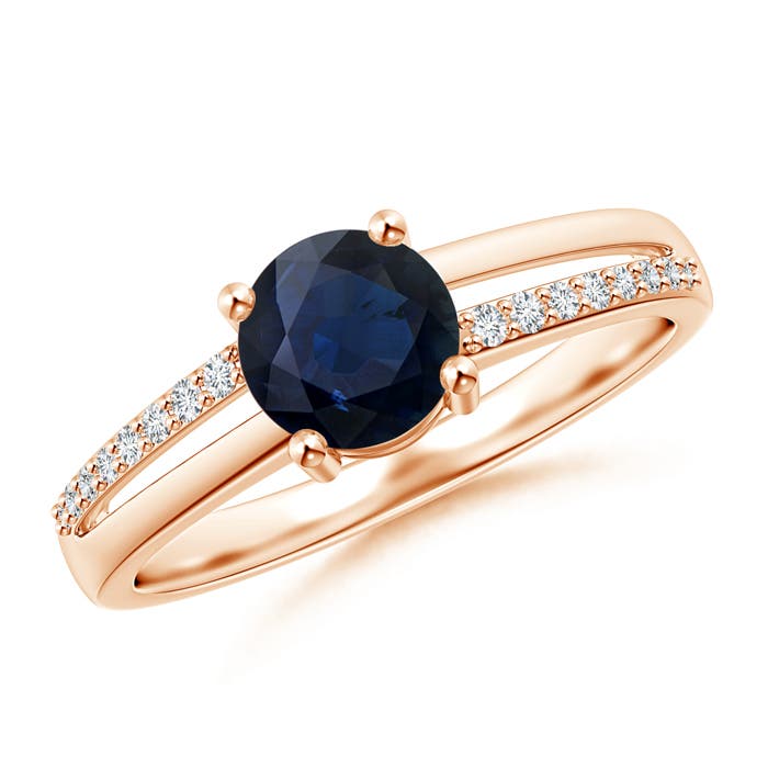 A - Blue Sapphire / 1.09 CT / 14 KT Rose Gold