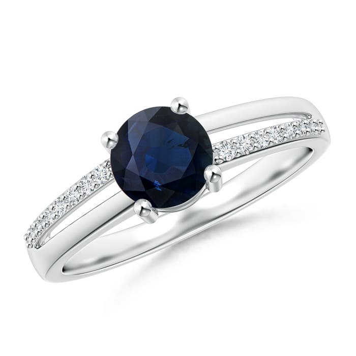 A - Blue Sapphire / 1.09 CT / 14 KT White Gold