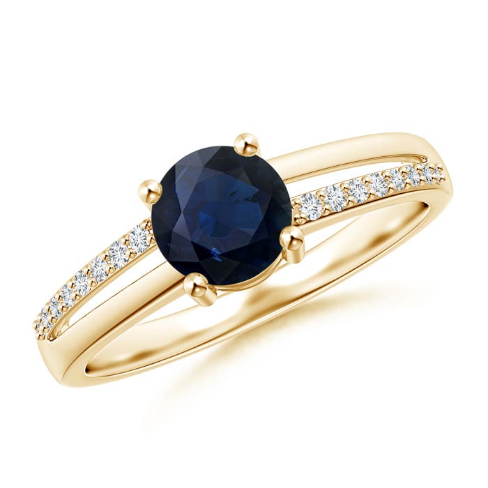 A - Blue Sapphire / 1.09 CT / 14 KT Yellow Gold