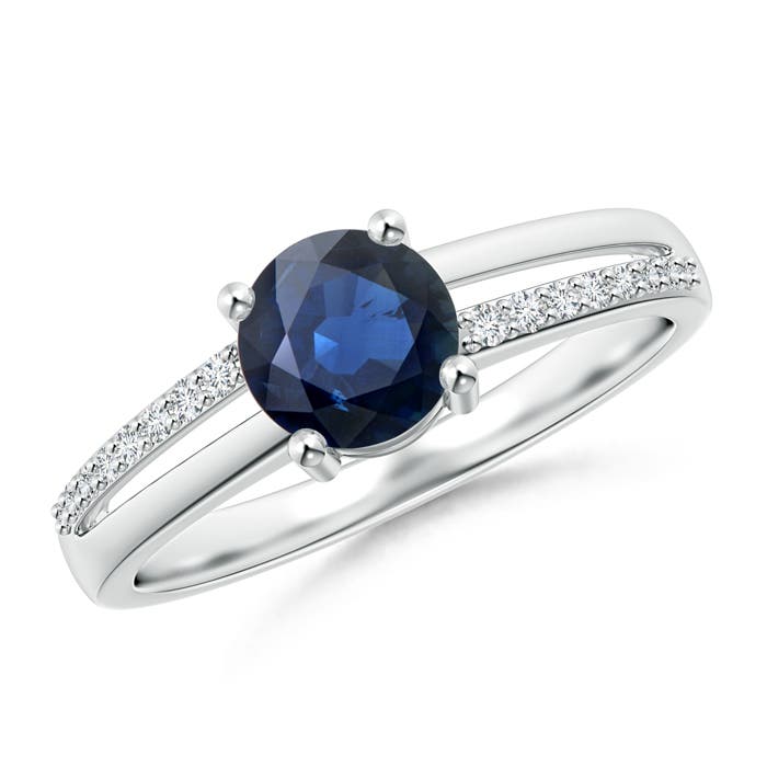 AA - Blue Sapphire / 1.09 CT / 14 KT White Gold