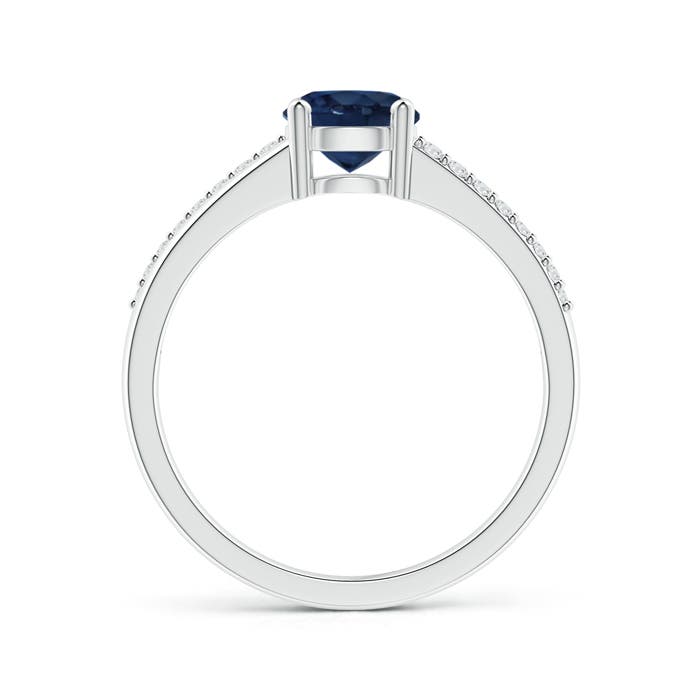 AA - Blue Sapphire / 1.09 CT / 14 KT White Gold