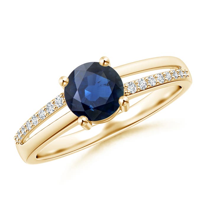 AA - Blue Sapphire / 1.09 CT / 14 KT Yellow Gold