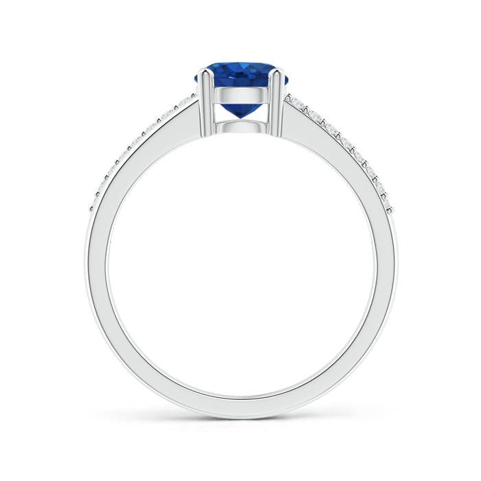 AAA - Blue Sapphire / 1.09 CT / 14 KT White Gold