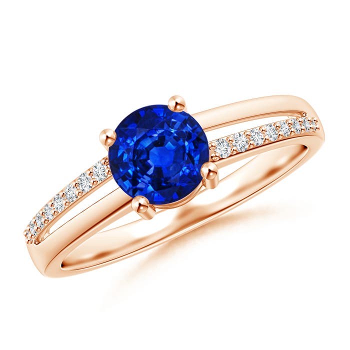 AAAA - Blue Sapphire / 1.09 CT / 14 KT Rose Gold