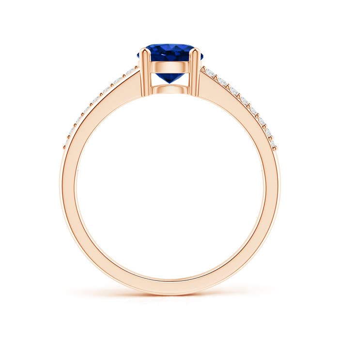 AAAA - Blue Sapphire / 1.09 CT / 14 KT Rose Gold