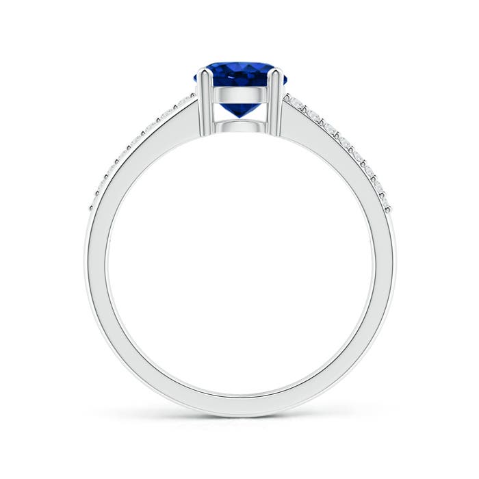 AAAA - Blue Sapphire / 1.09 CT / 14 KT White Gold