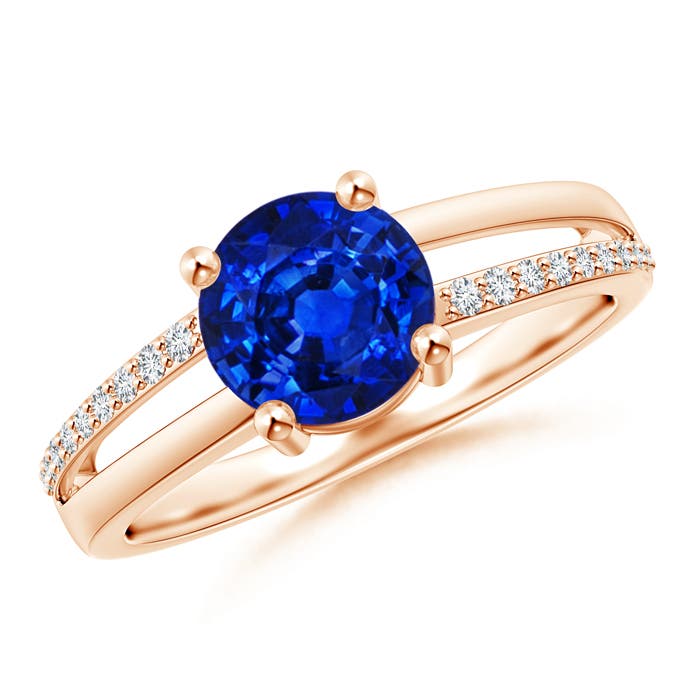 AAAA - Blue Sapphire / 1.7 CT / 14 KT Rose Gold