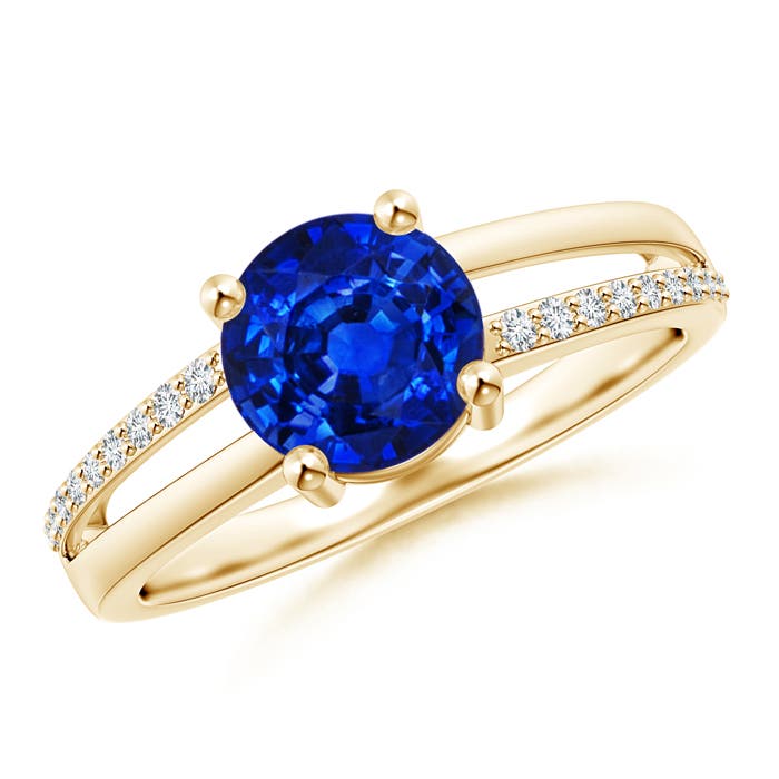 AAAA - Blue Sapphire / 1.7 CT / 14 KT Yellow Gold