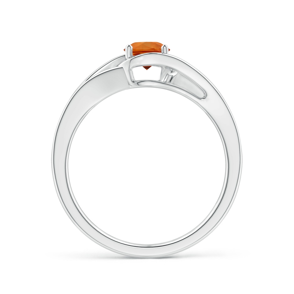 5mm AAAA Twist Split Shank Solitaire Orange Sapphire Ring in P950 Platinum side-1