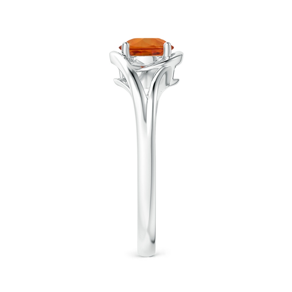 6mm AAAA Twist Split Shank Solitaire Orange Sapphire Ring in P950 Platinum side-2