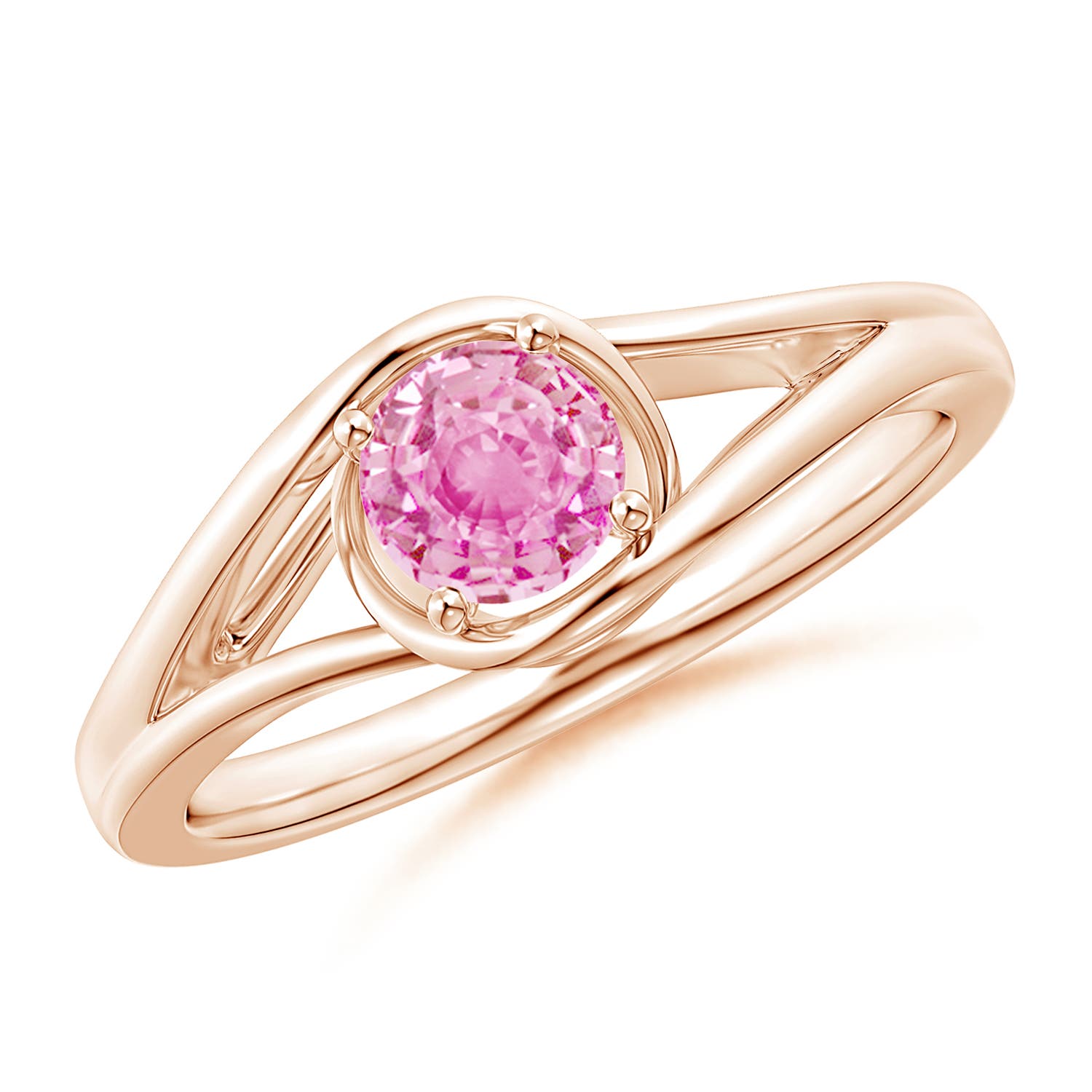 A - Pink Sapphire / 0.6 CT / 14 KT Rose Gold