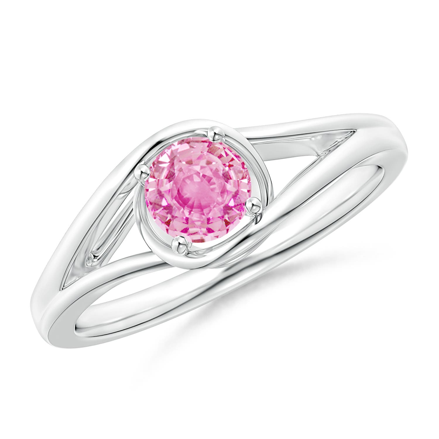 A - Pink Sapphire / 0.6 CT / 14 KT White Gold